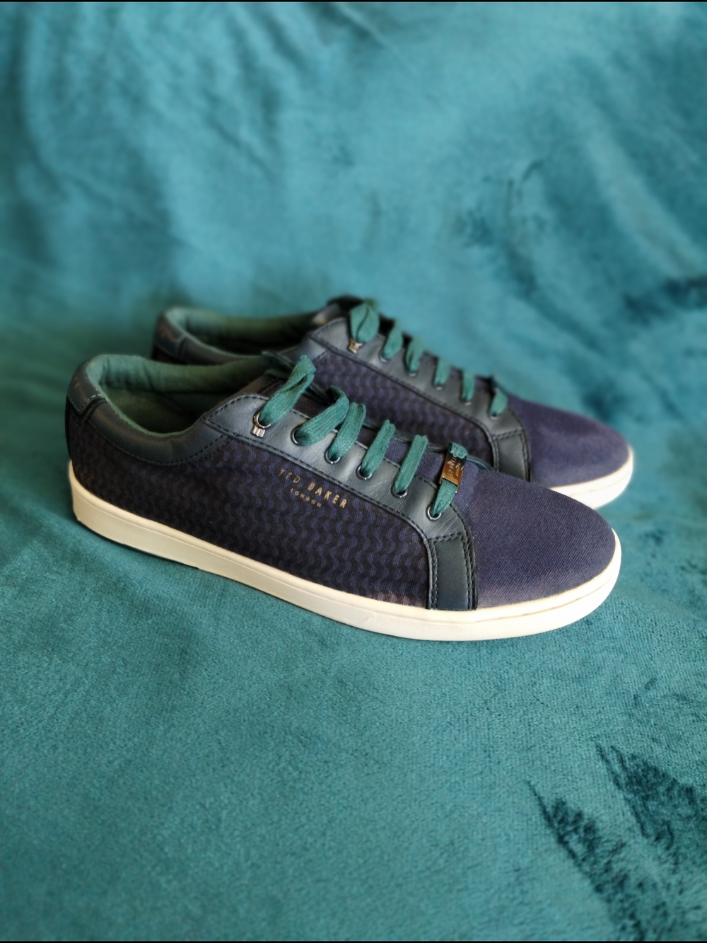 Ted Baker London Navy Green Low Top Sneakers Men’s 9 Pre-Owned